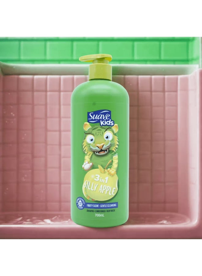 شامبو وبلسم وغسول للجسم 3 في 1 برائحة التفاح اللطيف 700 مل